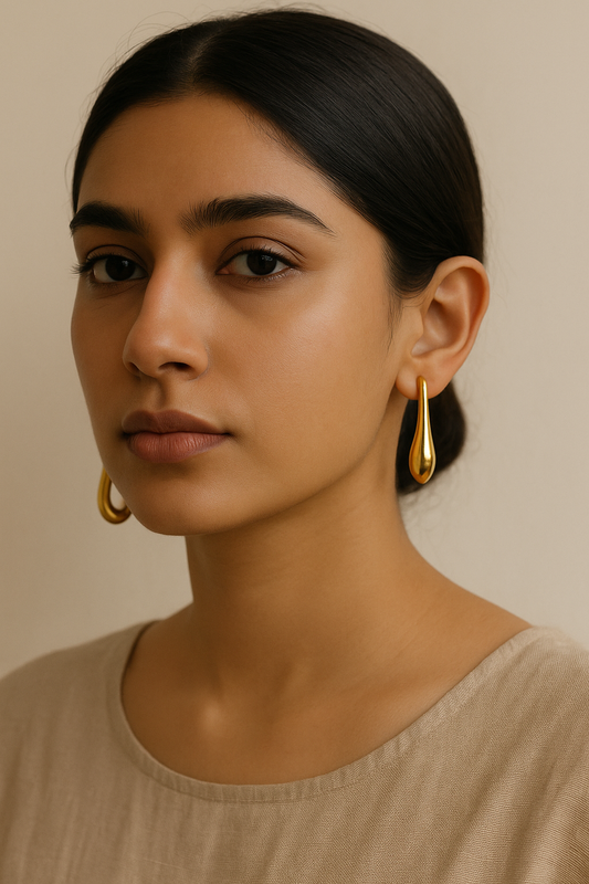 Bold Curve Gold Earrings