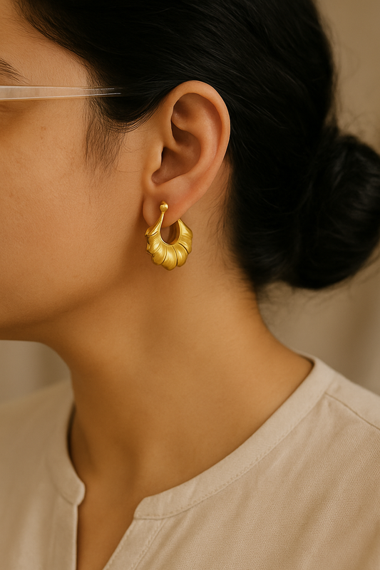 Golden Drape Hoops