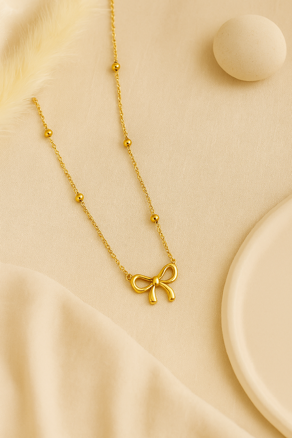 Golden Grace Bow Necklace