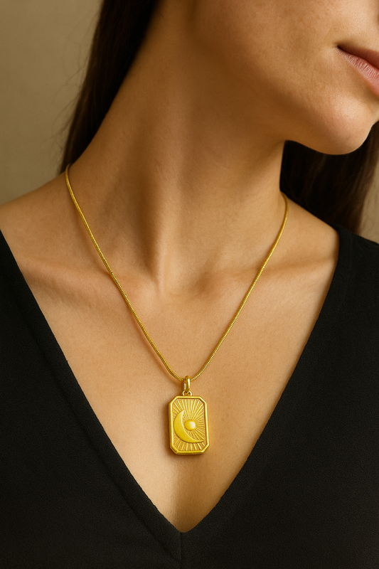 Golden Radiance Sunburst Pendant Necklace