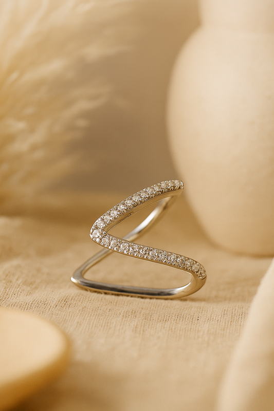 Twist of Spark — Pave Open Ring
