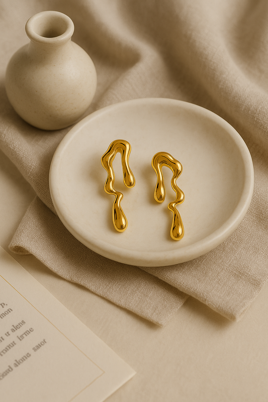 Liquid Drop Statement Earrings