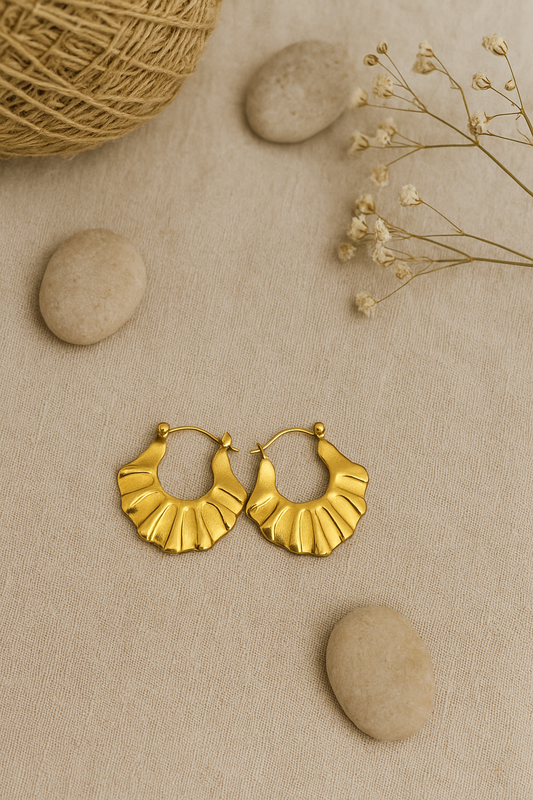 Golden Drape Hoops