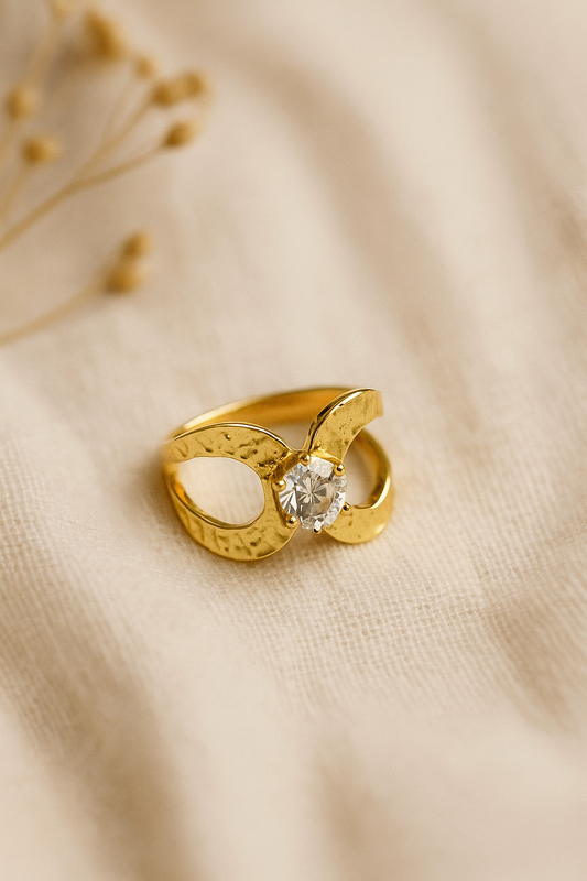 Golden Eclipse — Hammered Gold Ring
