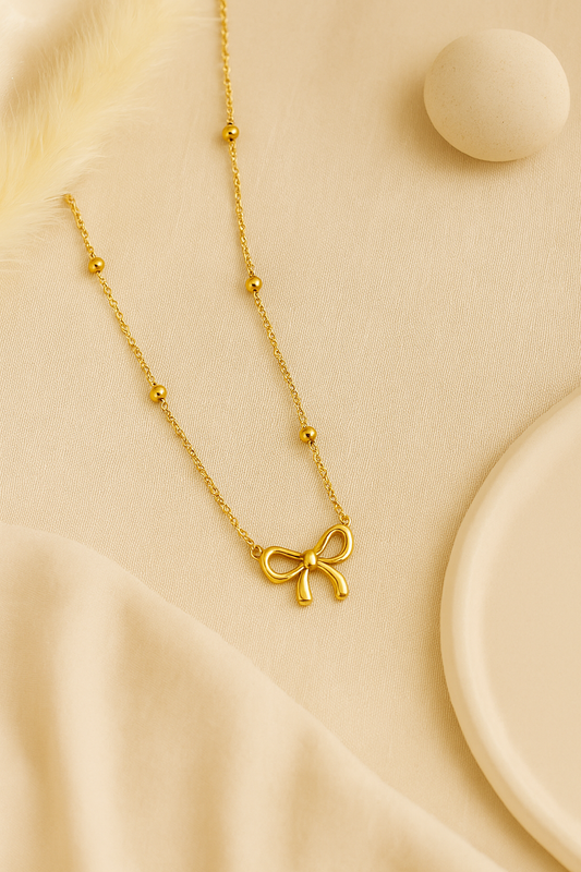 Golden Grace Bow Necklace