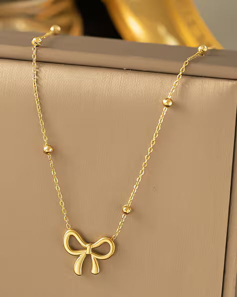 Golden Grace Bow Necklace