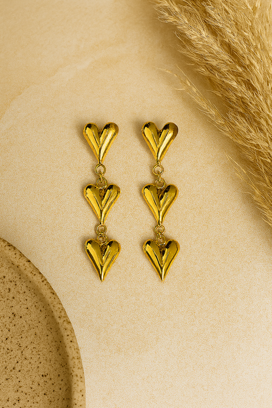 Golden Heartfall Danglers