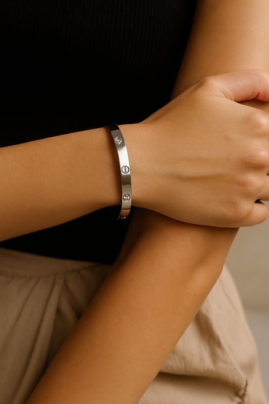 Grace Rectangular Bracelet (Silver Color)
