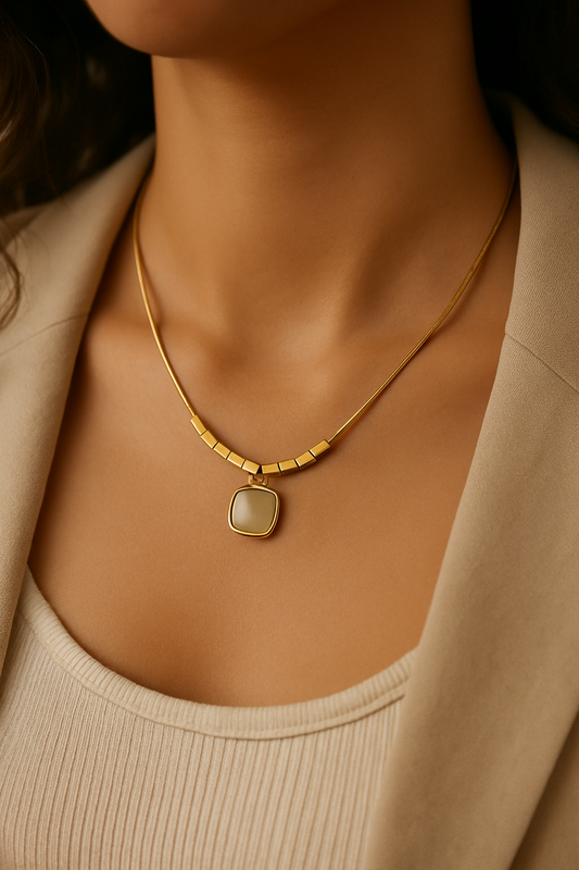 Ivory Edge Pendant Necklace