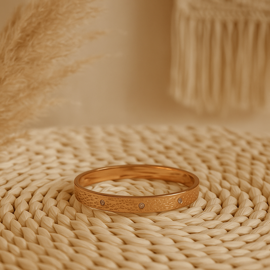 Star Glint — Rose Gold Textured Bangle