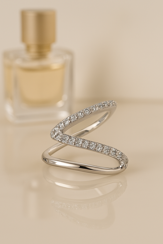 Twist of Spark — Pave Open Ring