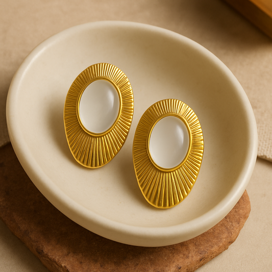 Radiant Oval Studs (Anti Tarnish)